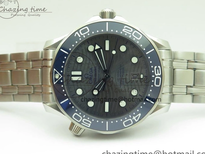 0401 Seamaster Diver 300M ORF 1:1 Best Edition Blue Ceramic Gray Dial on SS Bracelet A HighQuality 7867